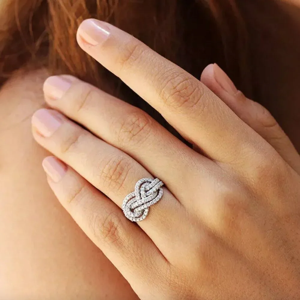 14k White Gold Diamond RIng Infinity Ring Band